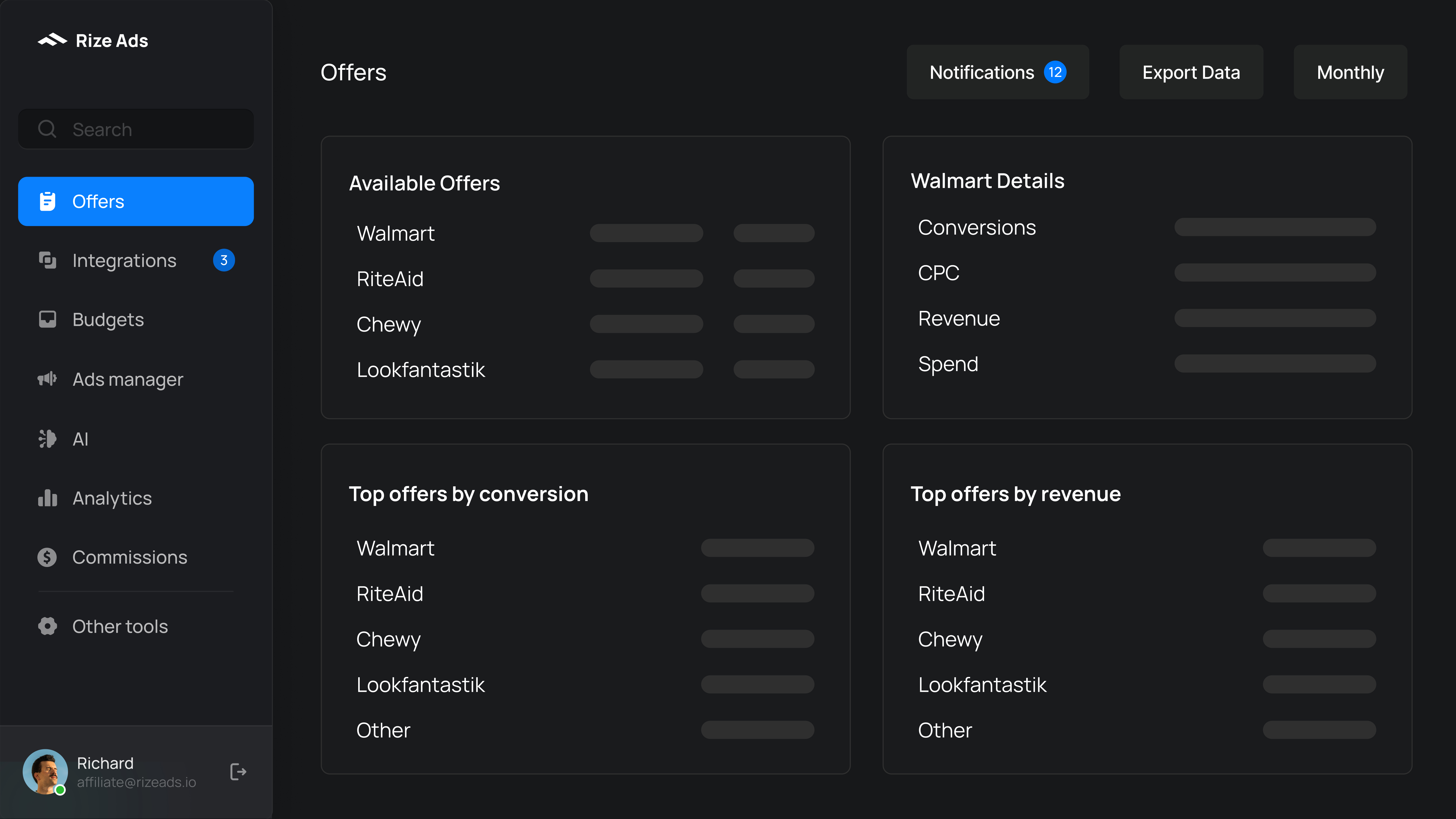 screenshot of Rize Ads